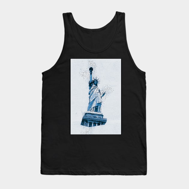 Statue of LIBERTY New York Monument Vintage Blue Art Style Tank Top by Naumovski